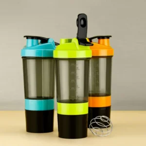 Gym Shaker Bottle with Powder Compartment – BPA-Free Protein Shaker for Workout & Fitness (Leak-Proof, 500ml–700ml) - Image 1