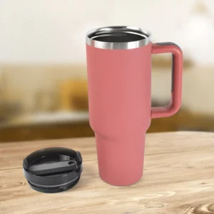 Stainless Steel Vacuum Insulated Tumbler with Lid, Handle & Straw – 1200ml Travel Mug for Hot & Cold Drinks (24hr Cold / 12hr Hot) - Image 5