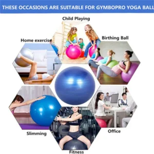 75cm Anti-Burst Gym Ball with Pump – Exercise Stability Ball for Home Workout, Yoga, Pilates & Office Chair | BPA-Free Fitness Ball for Men & Women - Image 3