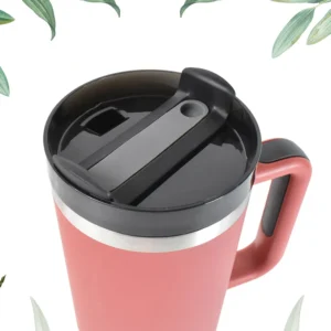 Stainless Steel Vacuum Insulated Tumbler with Lid, Handle & Straw – 1200ml Travel Mug for Hot & Cold Drinks (24hr Cold / 12hr Hot) - Image 2