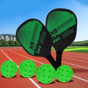 Knx Professional Outdoor Pickleball Set – 2 Lightweight 250g Paddles + 4 Perforated Balls | Beginner & Intermediate Racket Game Set - Image 4